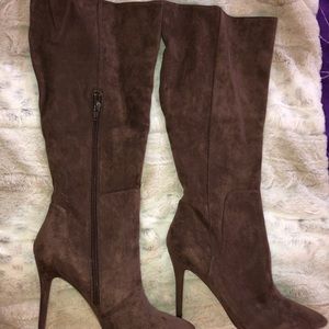 Neiman Marcus Private Label Boot Brown Microsuede
